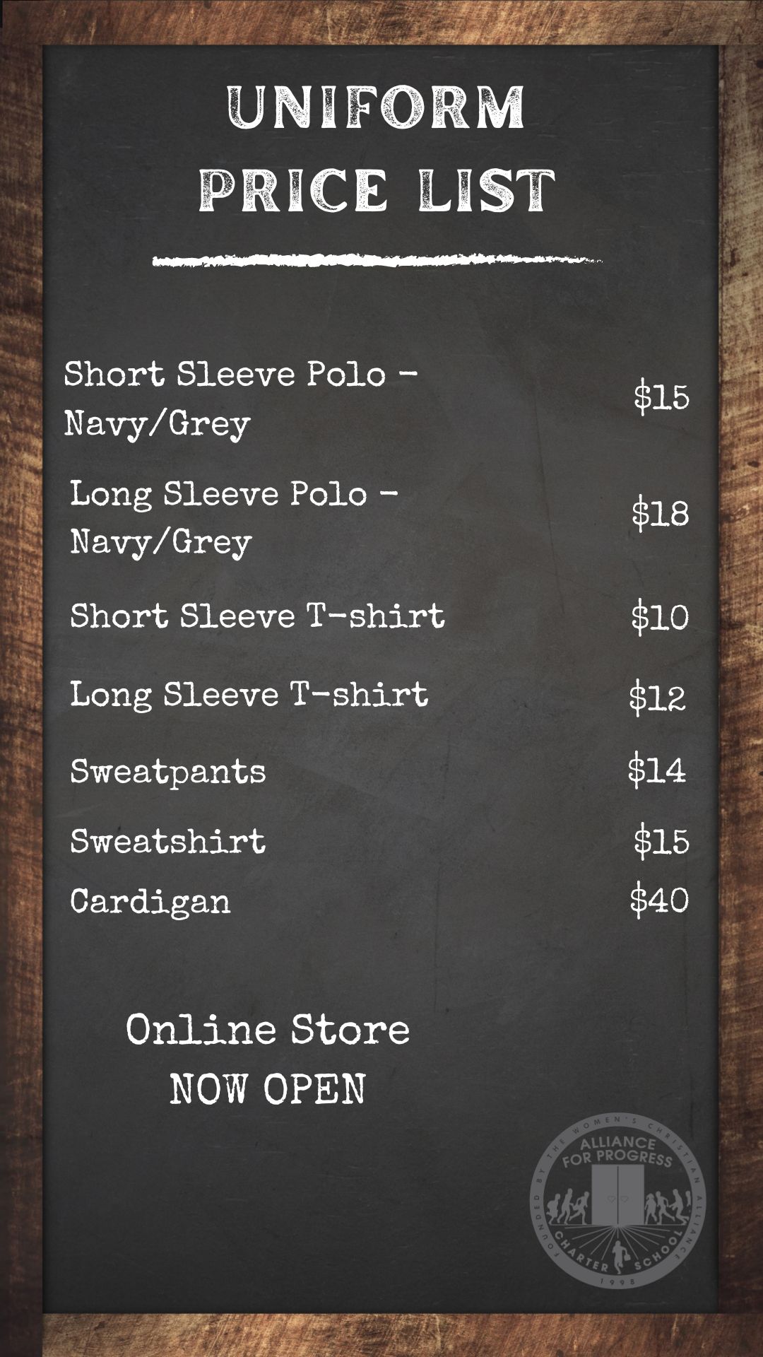 uniform price list